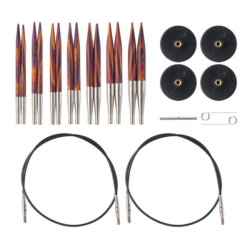 KnitPicks Knit Picks Options 2-3/4" Short Tip Interchangeable Wood Knitting Needle Set (Radiant) - Image 1